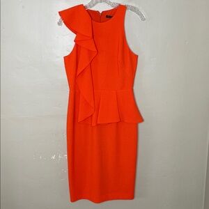 BLACK HALO Orange EVE FELICIA Sheath Dress  Sleeveless Classy Polished NWT Sz 2